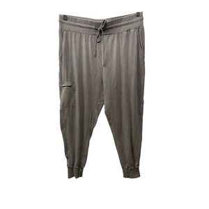 MPG Sport Women XL Grey Cargo Jogger Pants Elastic Waist Drawstring Casual